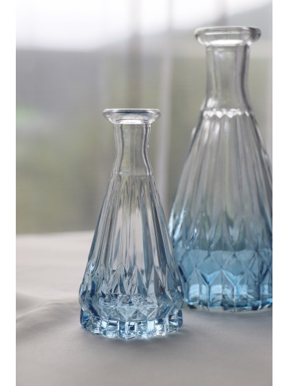 MINI VASE ALEXANDRINE VERRE DEGRADE BLEU DIA 5CM X 10.7CM