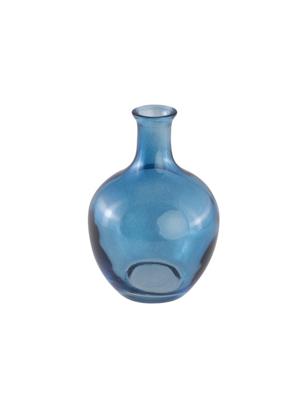 MINI VASE JEANNETTE GLAS BLAU DENIM DIA 7.5CM X 11CM