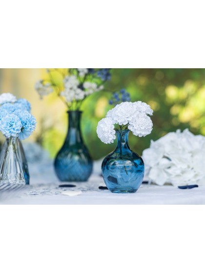 MINI VASE JEANNETTE GLAS BLAU DENIM DIA 7.5CM X 11CM