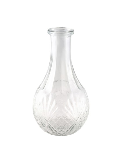 CLEAR GLASS CATHERINE VASE DIA 10CM X 18CM