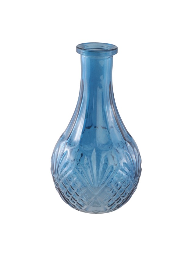 VASE CATHERINE VERRE BLEU DENIM DIA 10CM X 18CM
