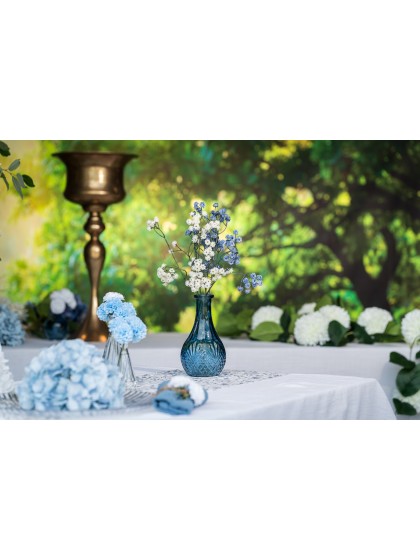 VASE CATHERINE VERRE BLEU DENIM DIA 10CM X 18CM