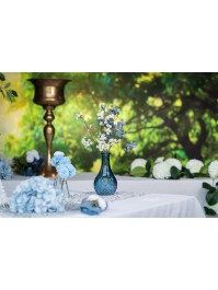 VASE CATHERINE VERRE BLEU DENIM DIA 10CM X 18CM