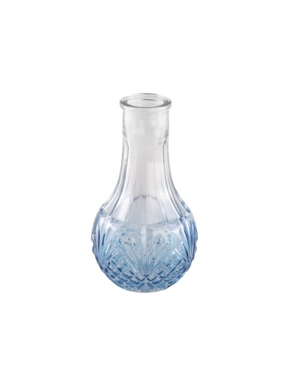 MINI VASE VERRE ALBERTINE DEGRADE BLEU DIA 6.5CM X 11.8CM