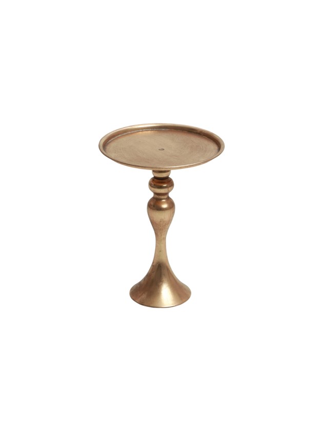 CENTRE DE TABLE PLATEAU MAJESTIC OR MAT BROSSE DIA 25CM X 34CM