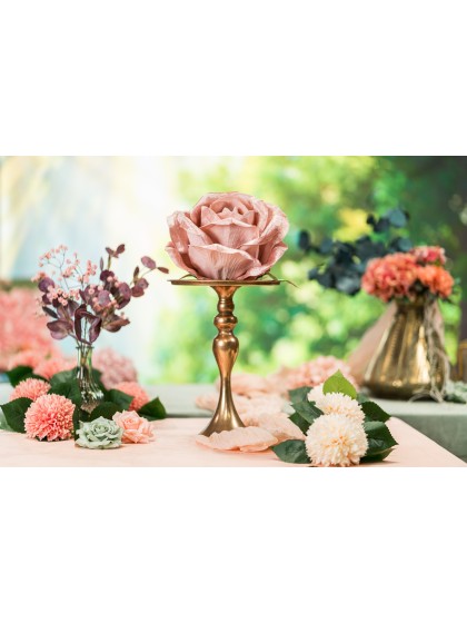 BRUSHED MATT GOLD TABLE CENTER DIA 25CM X 34CM