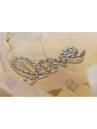 4 BUCHSTABEN METALL DIAMANT LOVE SILBER 4CM X 2.2CM X 0.2CM