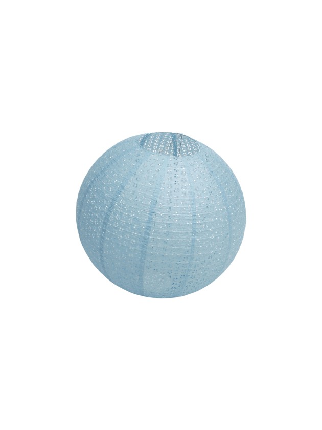 LANTERNE PAPIER PM SPHERES AJOUREES BLEU ACIER DIA 40CM X 37.5CM