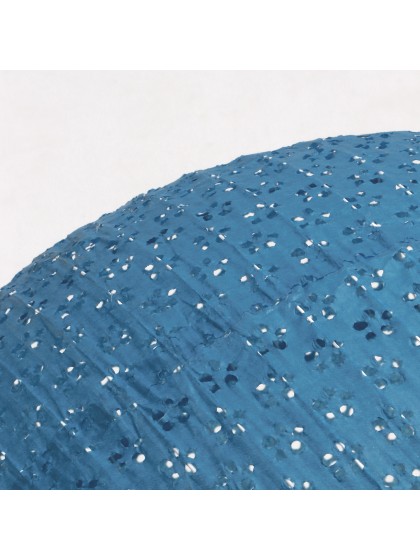 LANTERNE PAPIER PM SPHERES AJOUREES BLEU ACIER DIA 40CM X 37.5CM