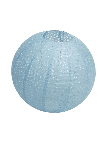 LATERNE PAPIER GM BLUMEN DURCHBROCHEN BLAU STAHL DIA 60CM X 56CM