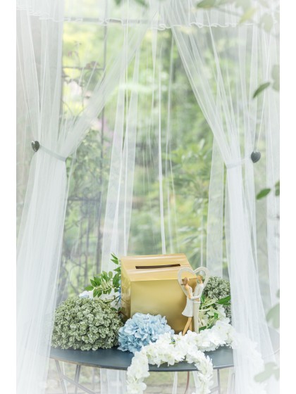 URNE MARIAGE BASIQUE PLIABLE OR MAT 23CM X 23CM X 23CM