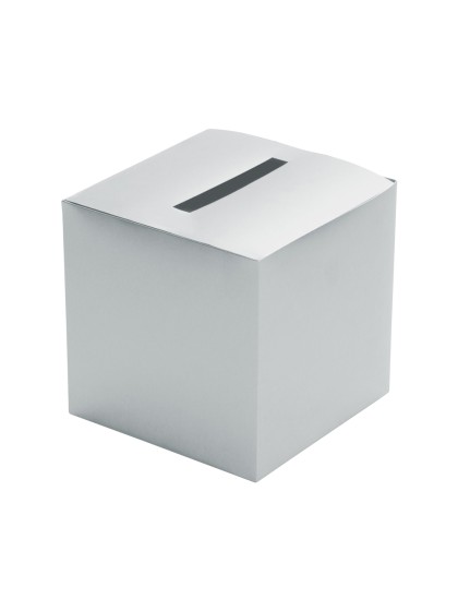 URNE MARIAGE BASIQUE PLIABLE ARGENT MAT 23CM X 23CM X 23CM