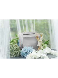 URNE MARIAGE BASIQUE PLIABLE ARGENT MAT 23CM X 23CM X 23CM