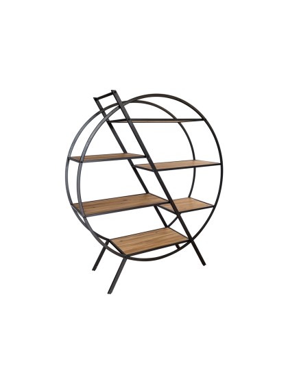 WOODEN AND METAL BLACK FUNRITURE 120CM X 37CM X 137CM