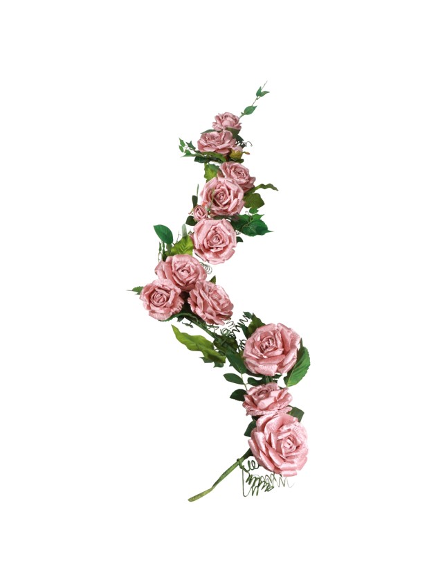 DELUXE VELVET LIGHT PINK ROSES TABLE CENTER DIA 20CM X 2M