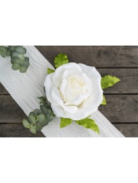 TETE DE ROSE IVOIRE DIA 28CM X 18CM