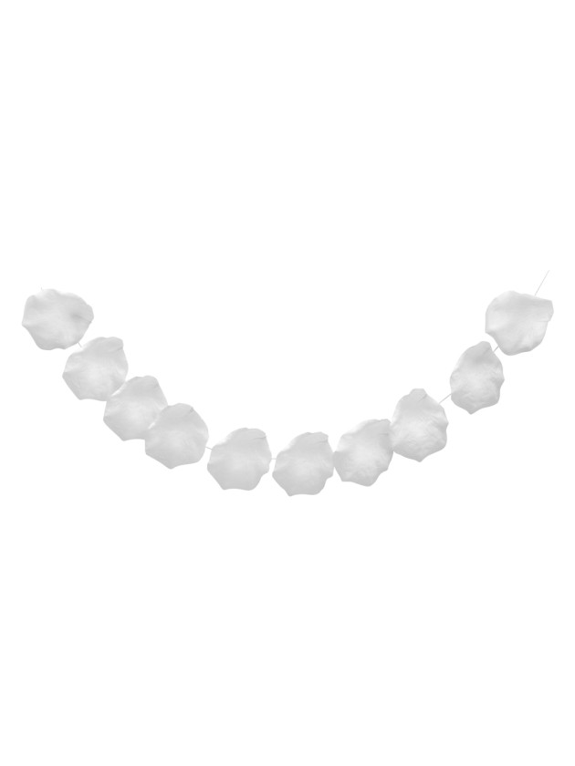 GARLAND WITH 10 BIG WHITE ROSE PETALS 11CM X 11CM X 180CM