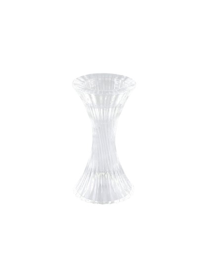 BOUGEOIR VERRE FLAMBEAU DOUBLE HYPERBOLE DIA 7CM X 13CM