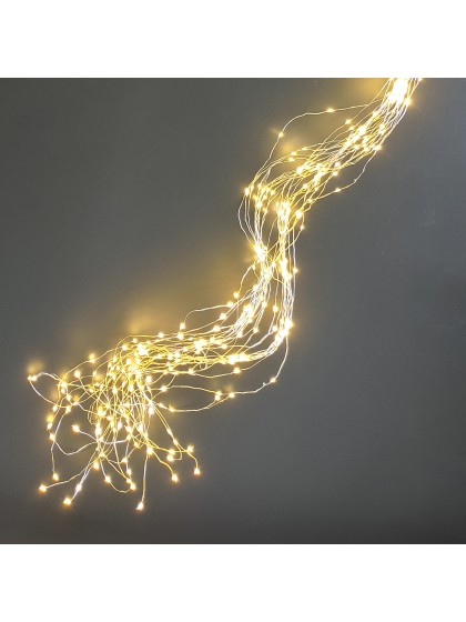 CASCADE DE LUMIERE 400 LEDS - 20 FILS X 20 LEDS BLANC CHAUD 7M