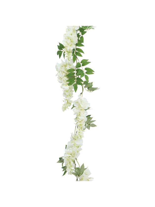 WHITE GLYCINE GARLAND 180CM X 28CM X 9CM