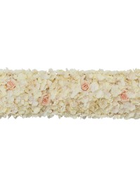 CENTRE DE TABLE FLORAL HORTENSIAS ROSES BLANC/ROSE 30CM X 2M