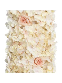 WHITE/PINK HYDRANGEA ROSES TABLE CENTER 30CM X 2M