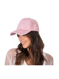 SCHIRMMÜTZE ROSA MIT STRASS DIAMOND Einheitsgröße