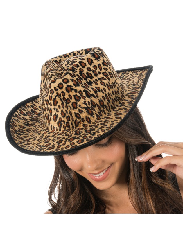 LEOPARD COWBOY HAT ONE SIZE