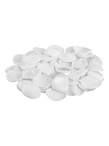 BAG OF 400 WHITE SATIN ROSE PETALS ENV 3CM X 4CM