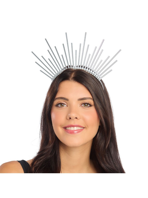 SILVER CROWN HEADBAND 28CM X 0.5CM X 24CM
