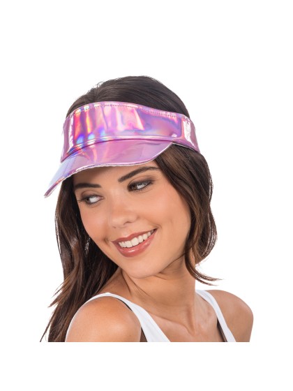 IRIDESCENT PINK VISOR CAP ONE SIZE