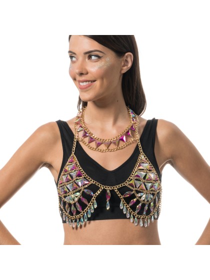 TOP BIKINI DE FESTIVAL DIAMANTS ROSE TU