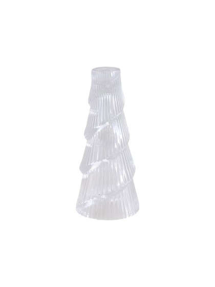 BOUGEOIR VERRE SAPIN TRANSPARENT DIA 7.8CM X 17.8CM