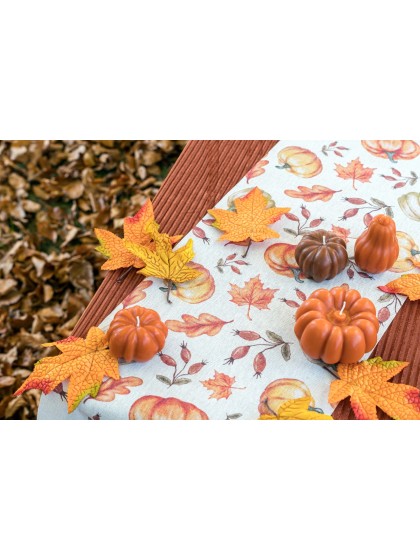 CHEMIN DE TABLE TISSU VINTAGE AUTOMNE 28CM X 3M