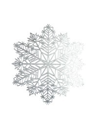 SET DE TABLE PVC FLOCON DE NEIGE ARGENT 38CM X 38CM X 0.01CM