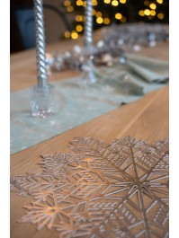 SILVER SNOWFLAKE PVC PLACEMAT 38CM X 38CM X 0.01CM