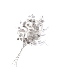 BOUQUET 3 BRANCHES MONNAIE DU PAPE ARGENT 15CM X 10CM X 50CM