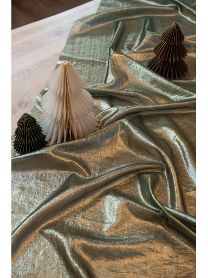 GREEN/GOLD MERRY CREPE VEILING 60CM X 3M