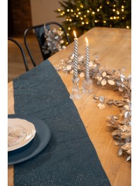 NIGHT BLUE SNOW DUST TABLE RUNNER 28CM X 3M