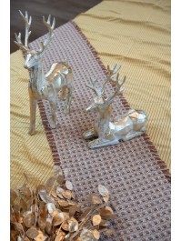 CAMEL /METAL COPPER XMAS TWEED TABLE RUNNER 30CM X 3M