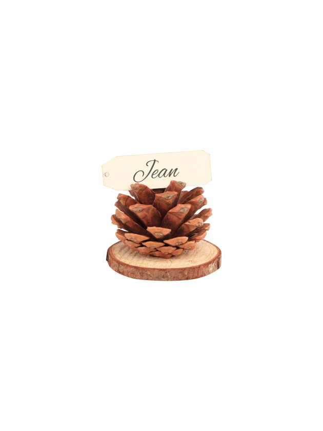 SET 4 MARQUE-PLACES POMME DE PIN ENV DIA 4.5CM X 4.5CM