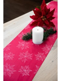 CHEMIN DE TABLE VELOURS POINSETTIA ROUGE/ROUGE CLAIR 28CM X 3M