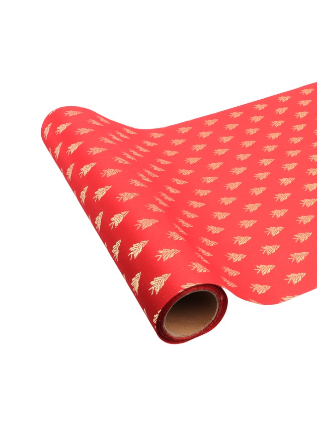 CHEMIN DE TABLE XMAS FAIRY REVERSIBLE ROUGE/OR 28CM X 3M