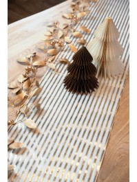 TISCHLÄUFER SAMT XMAS BEAM BLANC/OR 28CM X 3M