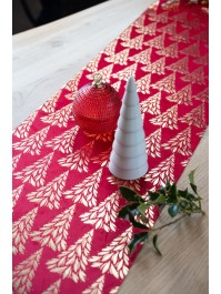 TISCHLÄUFER SAMT TREE SYMPHONY ROUGE/OR 28CM X 3M