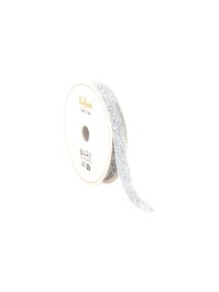 SILVER GLITTER RIBBON 10MM X 3M