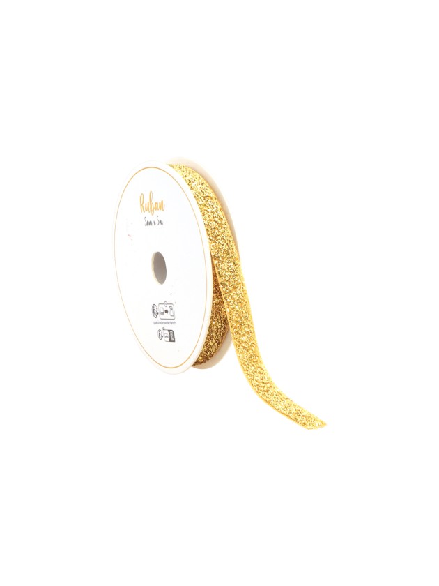 GOLD GLITTER RIBBON 10MM X 3M