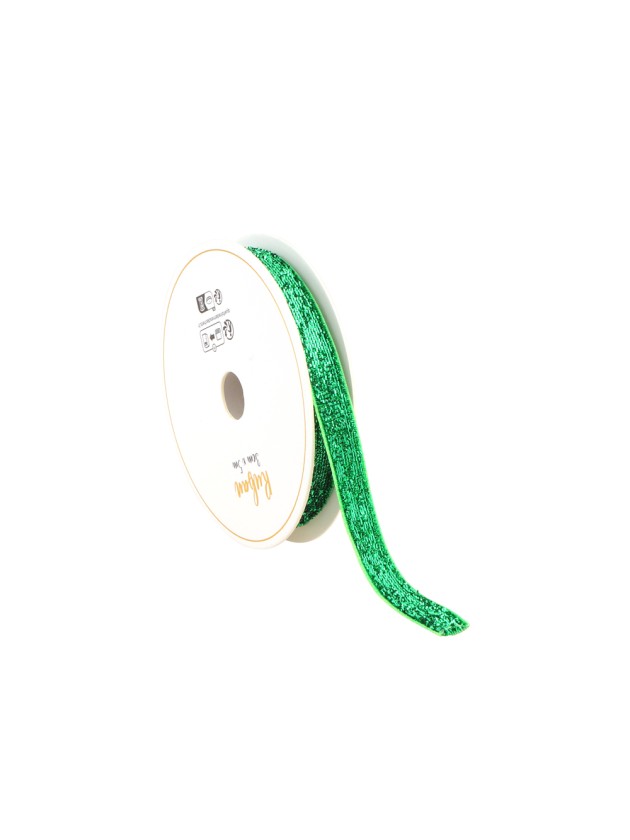GREEN GLITTER RIBBON 10MM X 3M