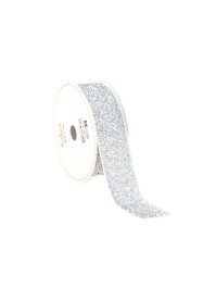 RUBAN PAILLETTE ARGENT 25MM X 3M