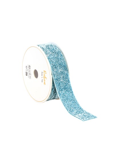 BAND PAILLETTE BLAU POLAIRE 25MM X 3M